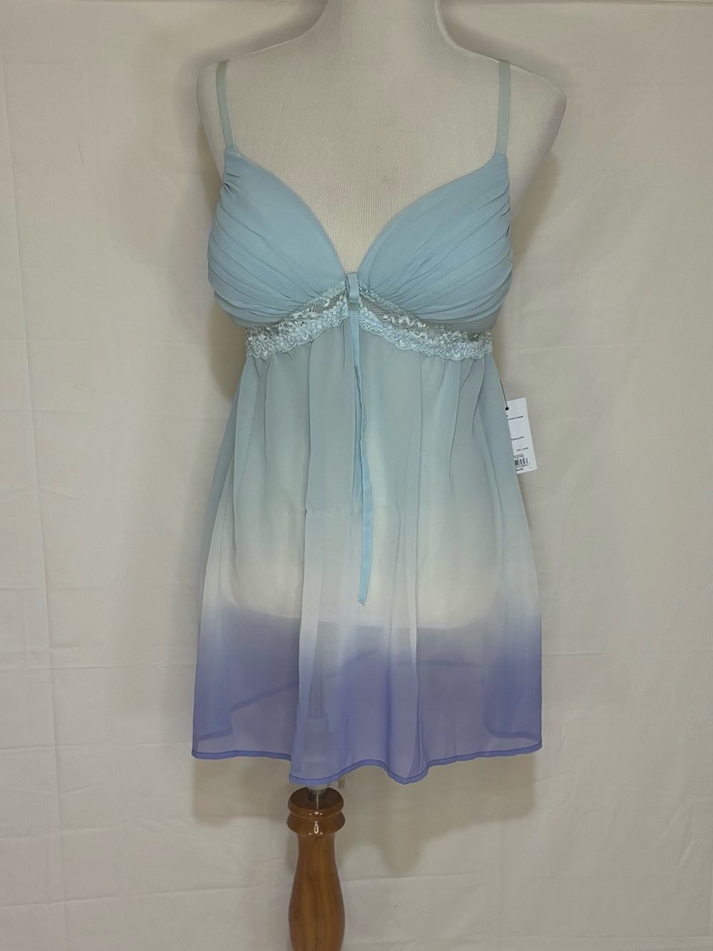 Sheer Ombre Light Blue & Lavender Babydoll Chemise